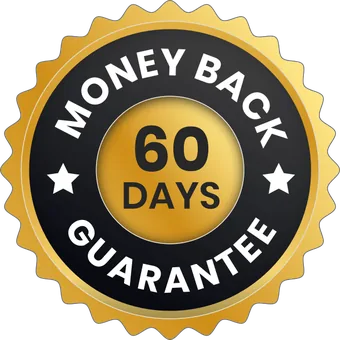 60-day 100% money-back guarantee seal
